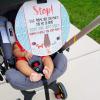 imageTHREE LITTLE TOTS  Please Dont Touch BabyCar Seat Sign or Stroller Tag  CPSIA Safety Tested FlowerWoodlands