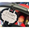 imageThree Little Tots Two Pack  No Kissing and Woodlands No Touching Baby Car Seat and Stroller Signs  CPSIA Safety TestedEucalyptus  Black  White