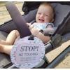 imageThree Little Tots Two Pack  No Kissing and Woodlands No Touching Baby Car Seat and Stroller Signs  CPSIA Safety TestedPink Arrow