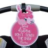 imageThree Little Tots Two Pack  No Kissing and Woodlands No Touching Baby Car Seat and Stroller Signs  CPSIA Safety TestedPink Llama