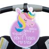 imageThree Little Tots Two Pack  No Kissing and Woodlands No Touching Baby Car Seat and Stroller Signs  CPSIA Safety TestedUnicorn