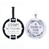 imageThree Little Tots Two Pack  No Kissing and Woodlands No Touching Baby Car Seat and Stroller Signs  CPSIA Safety TestedEucalyptus  Black  White