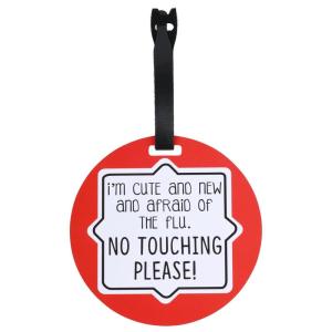 imageTHREE LITTLE TOTS  Please Dont Touch BabyCar Seat Sign or Stroller Tag  CPSIA Safety Tested FlowerRed Flu