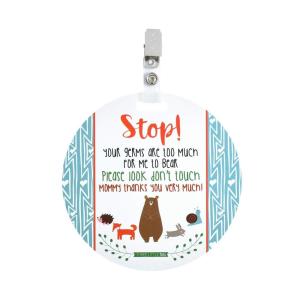 imageTHREE LITTLE TOTS  Please Dont Touch BabyCar Seat Sign or Stroller Tag  CPSIA Safety Tested FlowerWoodlands