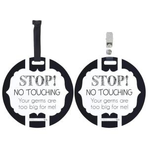 imageThree Little Tots Two Pack  No Kissing and Woodlands No Touching Baby Car Seat and Stroller Signs  CPSIA Safety TestedBlack  White