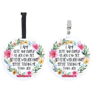 imageThree Little Tots Two Pack  No Kissing and Woodlands No Touching Baby Car Seat and Stroller Signs  CPSIA Safety TestedCute Flower