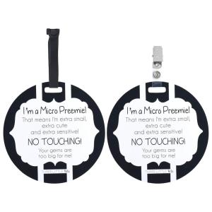 imageThree Little Tots Two Pack  No Kissing and Woodlands No Touching Baby Car Seat and Stroller Signs  CPSIA Safety TestedMicro Preemie