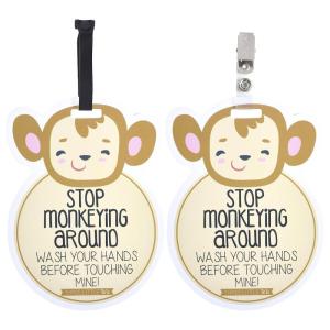 imageThree Little Tots Two Pack  No Kissing and Woodlands No Touching Baby Car Seat and Stroller Signs  CPSIA Safety TestedMonkey