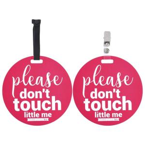 imageThree Little Tots Two Pack  No Kissing and Woodlands No Touching Baby Car Seat and Stroller Signs  CPSIA Safety TestedPink