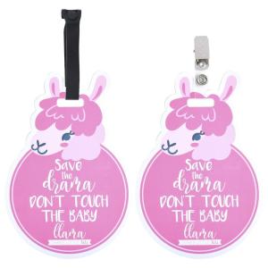 imageThree Little Tots Two Pack  No Kissing and Woodlands No Touching Baby Car Seat and Stroller Signs  CPSIA Safety TestedPink Llama