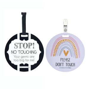 imageThree Little Tots Two Pack  No Kissing and Woodlands No Touching Baby Car Seat and Stroller Signs  CPSIA Safety TestedRainbow  Black  White