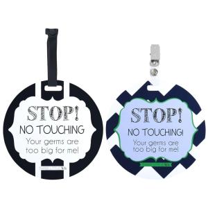 imageThree Little Tots Two Pack  No Kissing and Woodlands No Touching Baby Car Seat and Stroller Signs  CPSIA Safety TestedSeahawk Black White