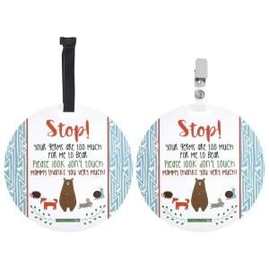 imageThree Little Tots Two Pack  No Kissing and Woodlands No Touching Baby Car Seat and Stroller Signs  CPSIA Safety TestedWoodlands
