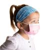 imageThree Little Tots Kids Savior Band headbands with buttons for mask for nurses going out to the gym grocery store or other places to protect your ears BlueBlue