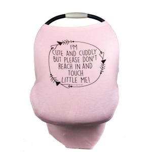 imageThree Little Tots  Car Seat 5 in 1 Cover  Im Cute ampamp Cuddly But Please Dont Touch Little MePink