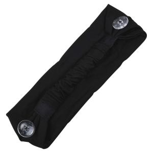 imageThree Little Tots Savior Band headbands with buttons for mask for nurses going out to the gym grocery store or other places to protect your ears BlackBlack