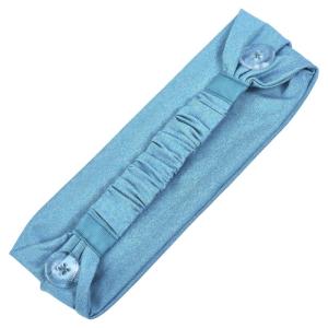 imageThree Little Tots Savior Band headbands with buttons for mask for nurses going out to the gym grocery store or other places to protect your ears BlackLight Blue