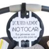 imageTHREE LITTLE TOTS  Spanish No Touching Baby Car Seat Sign or Stroller Tag  Spanish on Front  English on Back  CPSIA Safety Tested