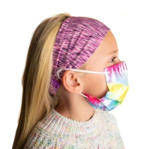 image:imageKids Savior Band headbands with buttons for mask for nurses going out to the gym grocery store or other places to protect your ears  Kids Purple
