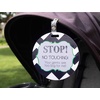 image:imageTHREE LITTLE TOTS  Please Dont Touch BabyCar Seat Sign or Stroller Tag  CPSIA Safety Tested BlueGreen