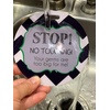 image:imageTHREE LITTLE TOTS  Please Dont Touch BabyCar Seat Sign or Stroller Tag  CPSIA Safety Tested BlueGreen