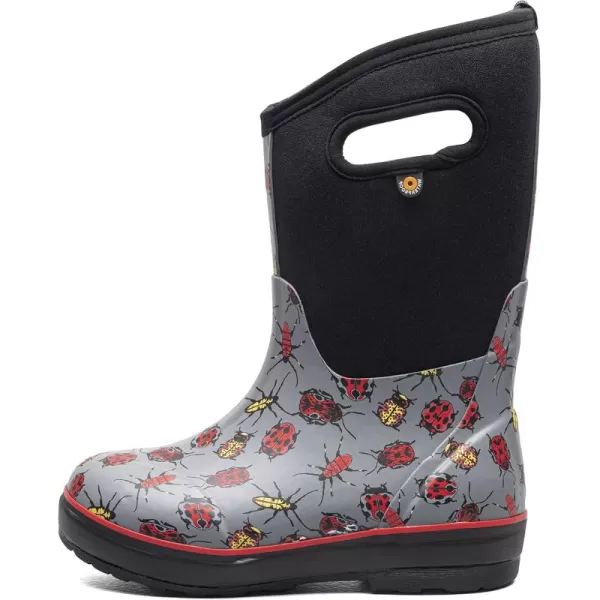 imageBOGS UnisexChild Kids Classic Waterproof Rain BootBugs Print  Gray