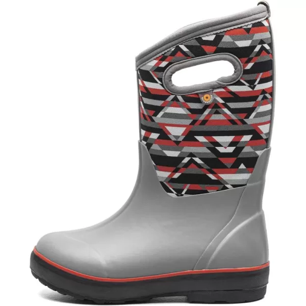 imageBOGS UnisexChild Kids Classic Waterproof Rain BootMountain Geo Print  Gray