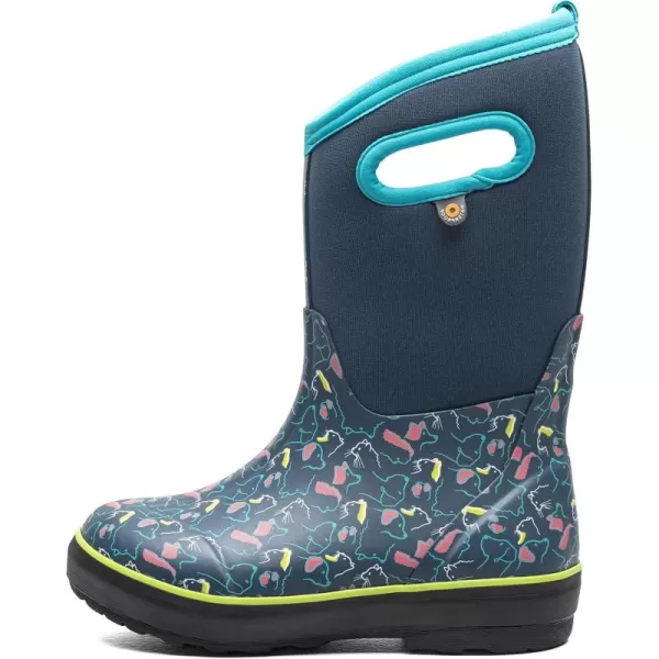imageBOGS UnisexChild Kids Classic Waterproof Rain BootPets Print  Ink Blue