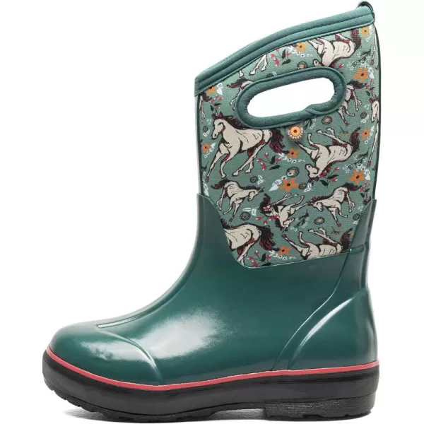 imageBOGS UnisexChild Kids Classic Waterproof Rain BootUnicorn Awesome Print  Teal Multi