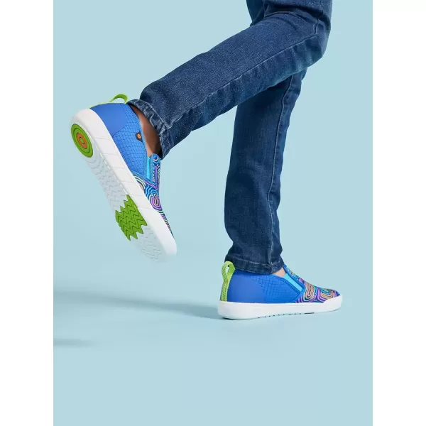 imageBOGS UnisexChild Kicker Ii SliponCloud Geo ToddlerLittle Kid Rain ShoeRoyal Multi