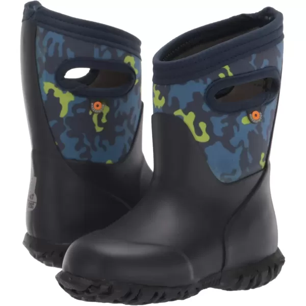 imageBOGS UnisexChild Waterproof Insulated Rubber and Neoprene Winter Rain BootNeo Camo Print  Blue