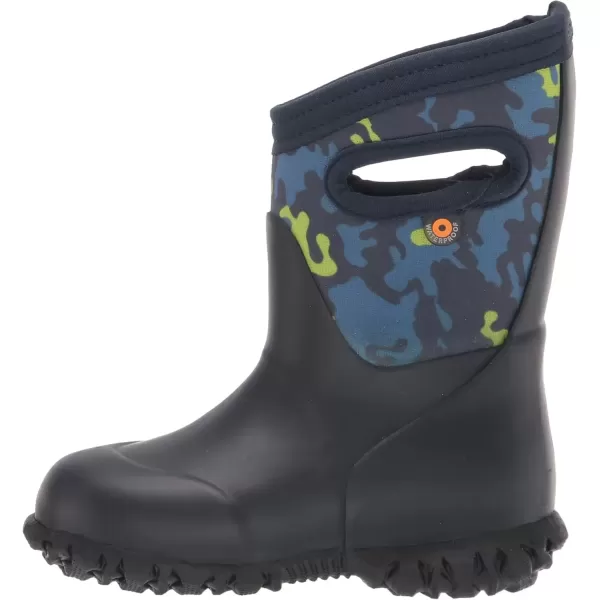 imageBOGS UnisexChild Waterproof Insulated Rubber and Neoprene Winter Rain BootNeo Camo Print  Blue