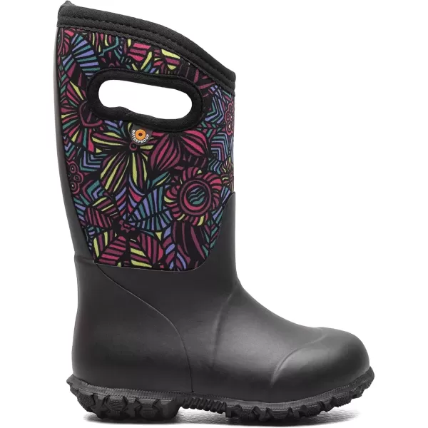 imageBOGS UnisexChild Waterproof Insulated Rubber and Neoprene Winter Rain BootWild Garden Print  Black