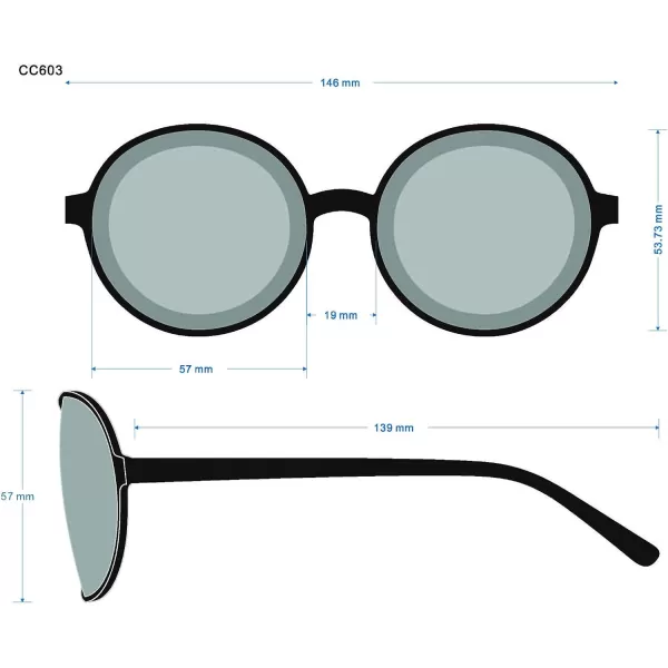 CIRCUS NY BY SAM EDELMAN Women's Cc603 Retro Round Sunglasses with Uv400 Protection-Trendy Gifts for Her, 57mm