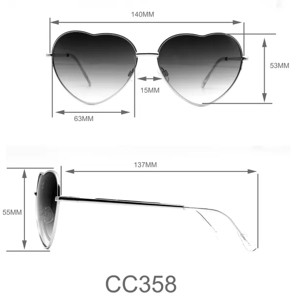 Circus by Sam Edelman CC358 Metal UV Protective Women's Heart Sunglasses. Trend-Right Gifts for Women, 65 mm
