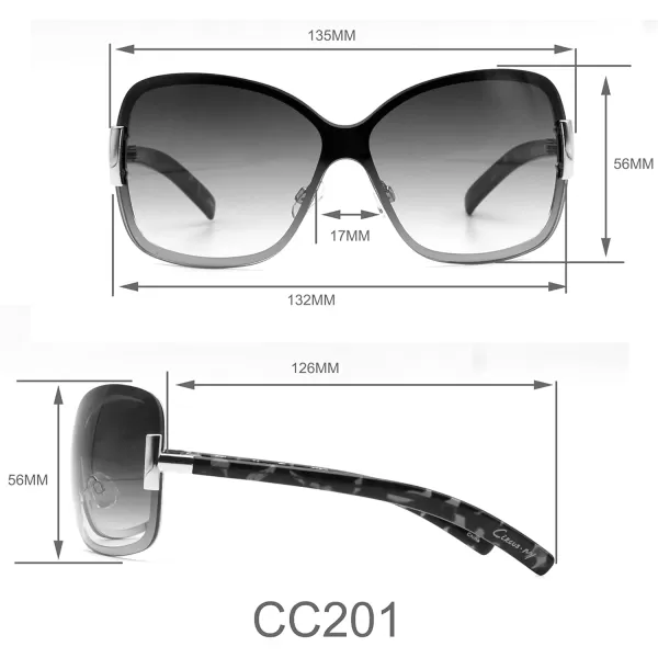 Circus by Sam Edelman Cc201 Metal Uv Protective Women's Rectangular Shield Sunglasses. Trendy Gifts for Her, 132 Mm