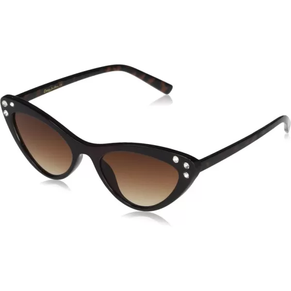 CIRCUS NY BY SAM EDELMAN Women's Cc486 Retro Glitz Cat Eye Sunglasses with Uv400 Protection-Trendy Gifts for Her, 55mm