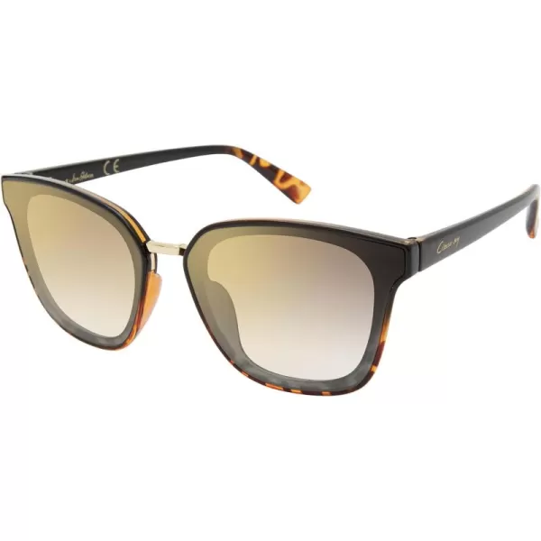 CIRCUS NY BY SAM EDELMAN Women's Cc514 Retro Flush Lens Cat Eye Sunglasses with Uv400 Protection-Trendy Gifts for Her, 62mm