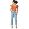 imageCircus NY Womens Crochet Short Sleeve Crop TopTopaz
