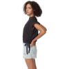 imageCircus NY Womens Jess Ruched Side Tie Flounce Knit TopAnthracite