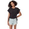 imageCircus NY Womens Jess Ruched Side Tie Flounce Knit TopAnthracite