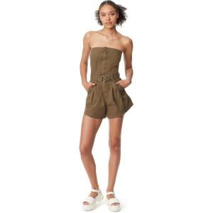imageCircus NY Womens Strapless Belted Front Zipper RomperRomper ShortBurnt Olive