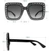 imageCircus NY by Sam Edelman Womens Cc439 Bling Oversized Square Sunglasses with Uv400 ProtectionTrendy Gifts for Her 51mmWhite