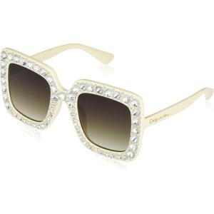 imageCircus NY by Sam Edelman Womens Cc439 Bling Oversized Square Sunglasses with Uv400 ProtectionTrendy Gifts for Her 51mmWhite