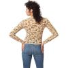 imageCircus NY Womens Imogen Ruched Long Sleeve Knit TopMarshmallow  Textured Leopard
