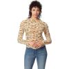 imageCircus NY Womens Imogen Ruched Long Sleeve Knit TopMarshmallow  Textured Leopard