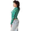 image:imageCircus NY Womens Luna Collared VNeck Knit Pullover TopPepper Green  Painter Leopard