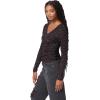 image:imageCircus NY Womens Minty Allover Ruched Long Sleeve Knit TopAnthracite  Multi Lurex Stripe