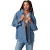 image:imageCircus NY Womens Oversize Button Down Denim Trucker Jacket Fortune Teller