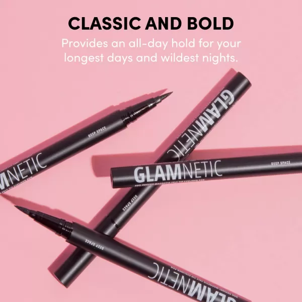 Glamnetic Felt Tip Magnetic Eyeliner - Deep Space 0.025 fl oz | Soo Future! Black Waterproof Liquid Liner, All-Day Hold for Magnetic Eyelashes, Sweatproof, Paraben-Free